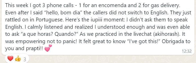 three phone calls in European Portuguese without switching to English
