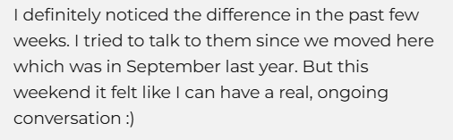 the first conversation in European Portuguese with the neighbours