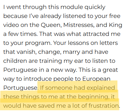 time saved with the right approach to learn portuguese