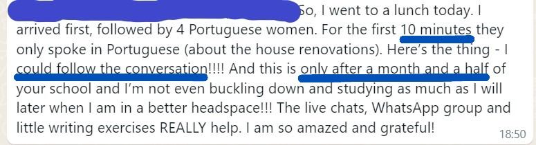 understanding conversations in Portuguese