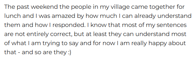 starting to have conversations in European Portuguese because you can understand natives