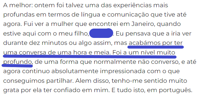 deep and long conversations are possible in European Portuguese