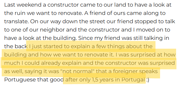 speaking portuguese after a few months