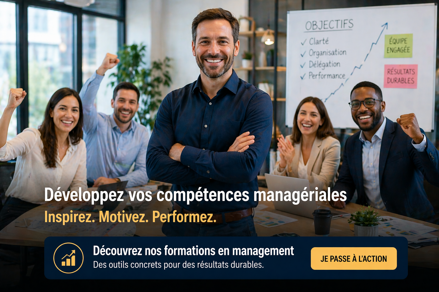 manager performant avec équipe engagée