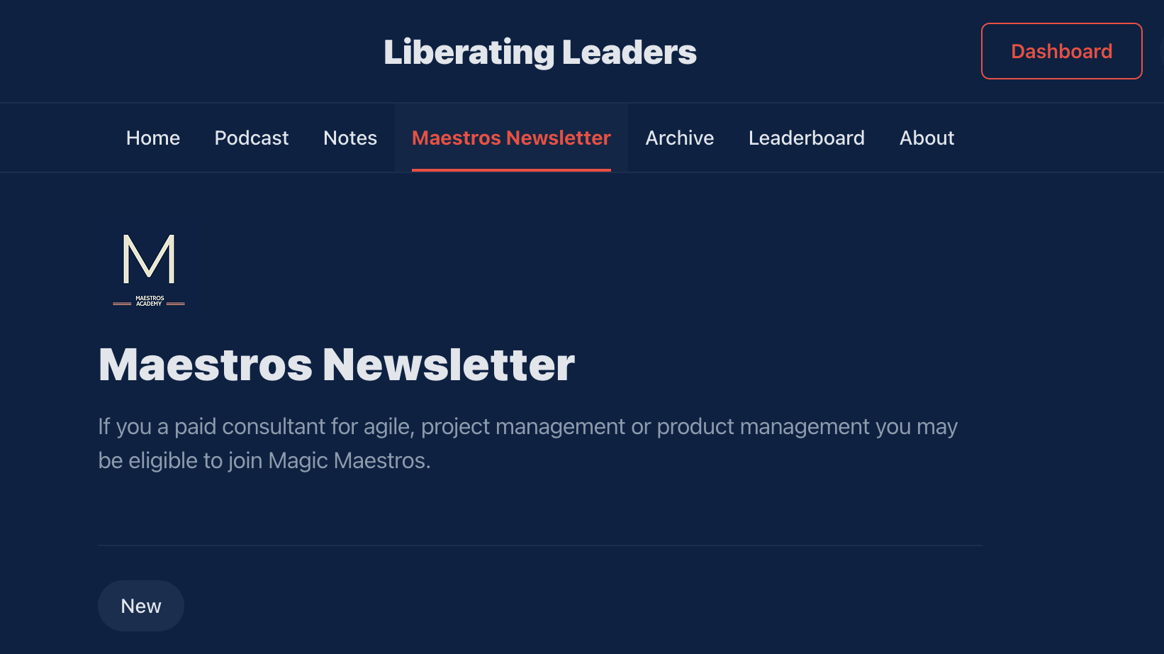 Subscribe to the Maestros Newletter